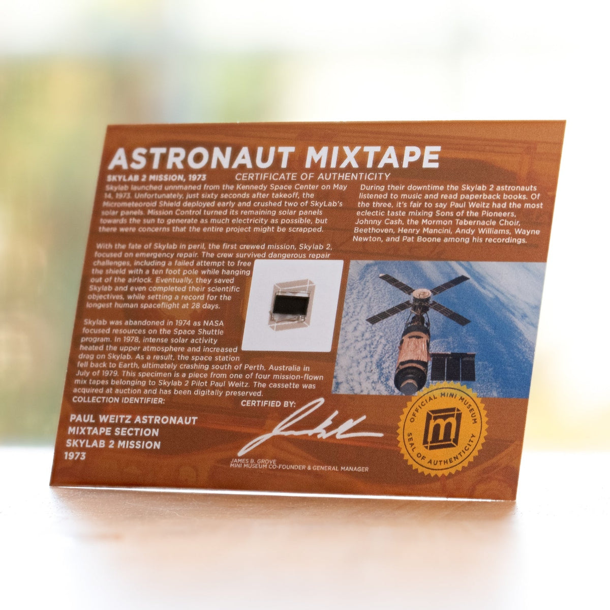 Skylab Mission-Flown Skylab Astronaut Mixtape Cassette Fragment