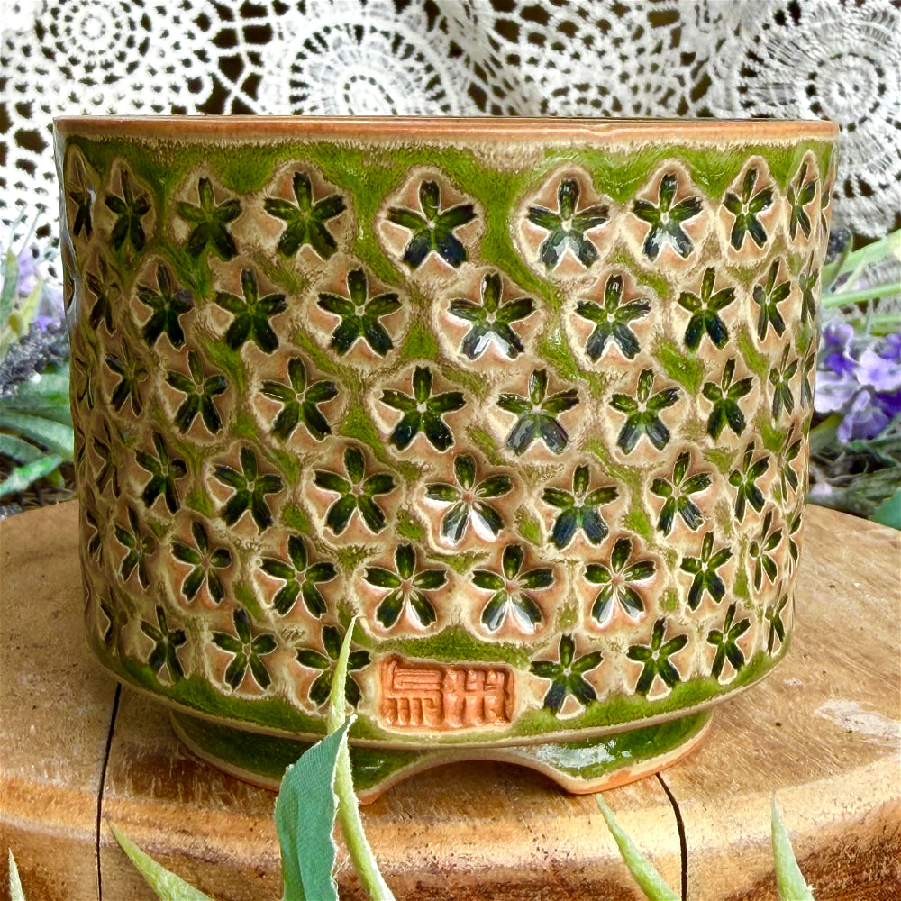 WS-0063 Rustic Handmade Clay Planter Pot - Pot Rim Diameter: ~3"