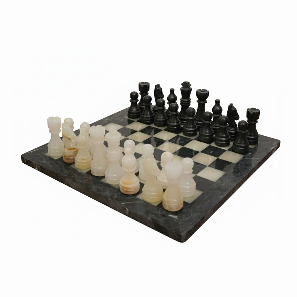 Premium Marble Chess & Checkers Bundle