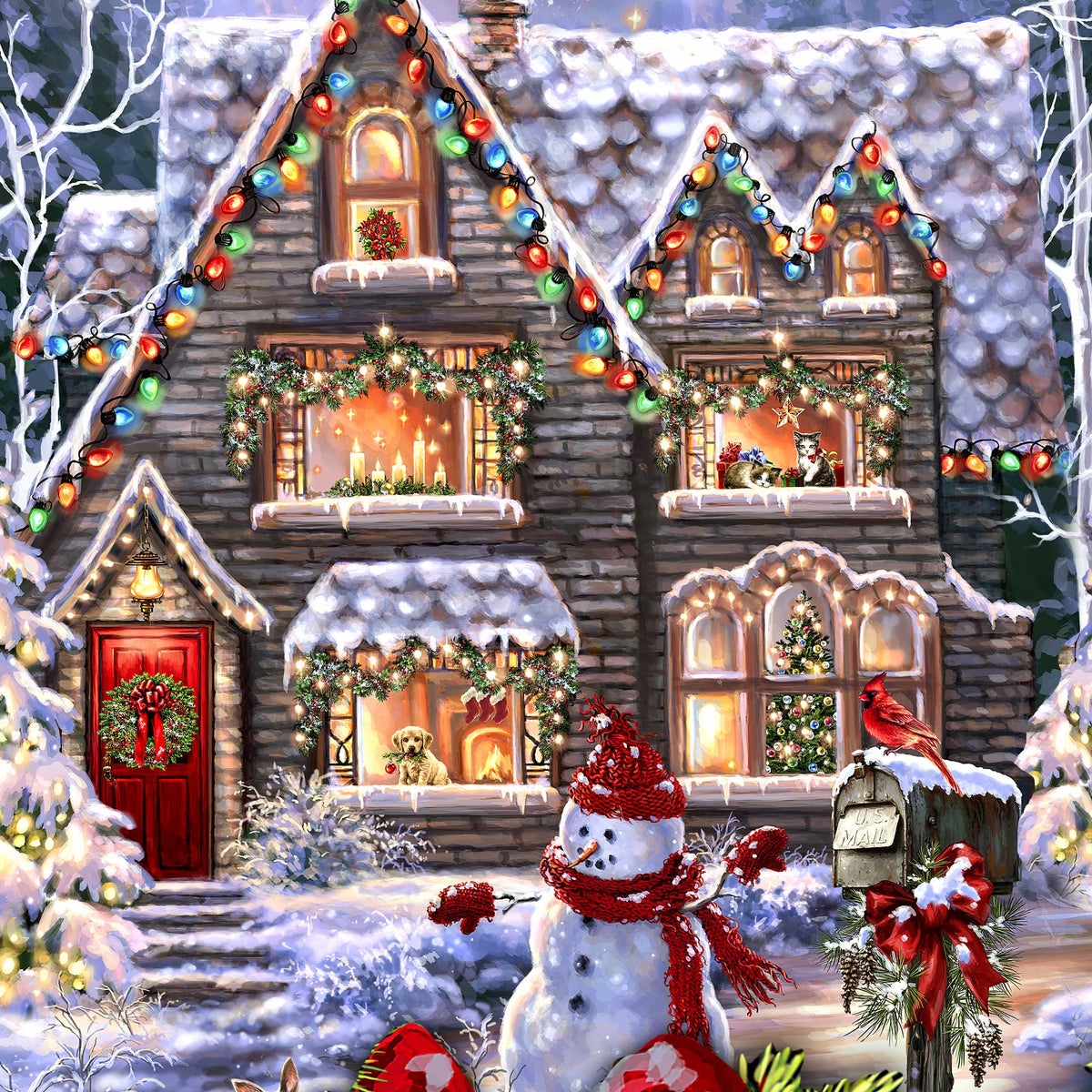 Christmas House Holiday Door Decor