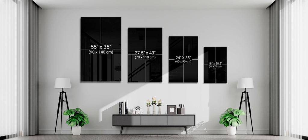 Golden Black Lily | Tempered Glass Wall Art