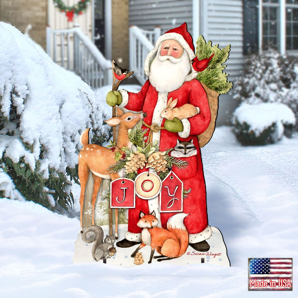 Woodland Frosty Santa Outdoor Christmas Scene