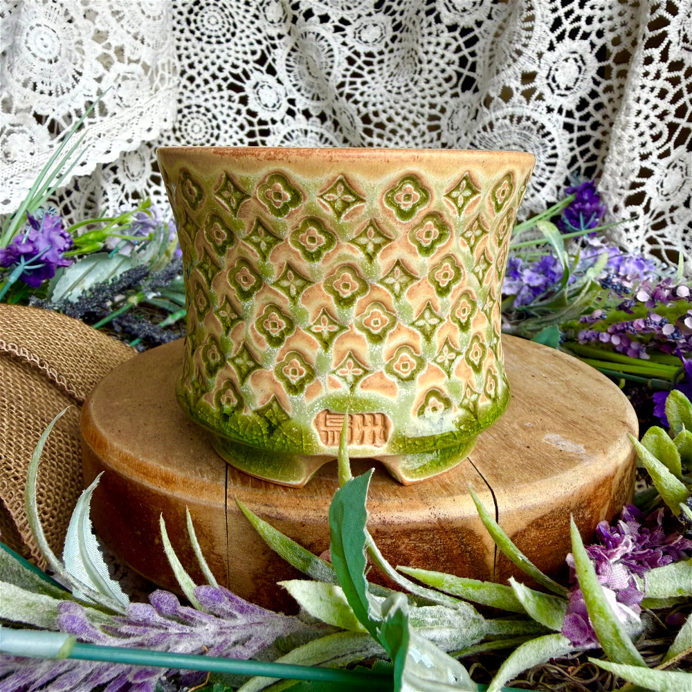 WS-0062 Artisan Handcrafted Pottery Planter Pot - Pot Rim Diameter: ~3"