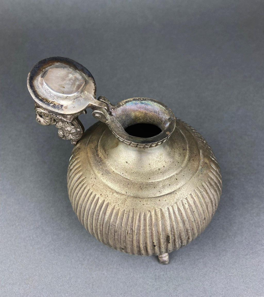 The Peacock Reliquary | Vintage Indian Metal Vessel