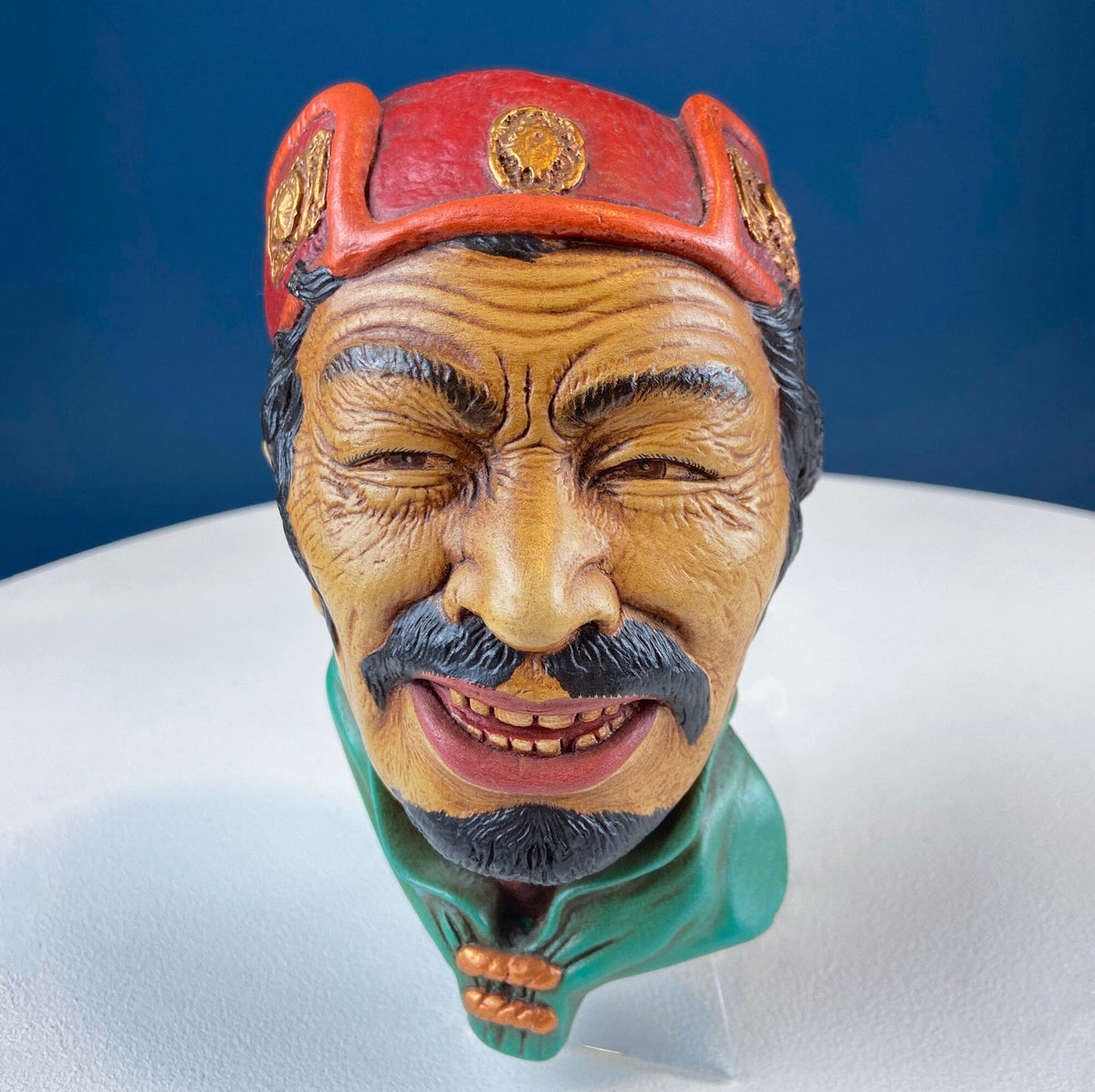 Vintage Mid-Century Chalkware Wall Head