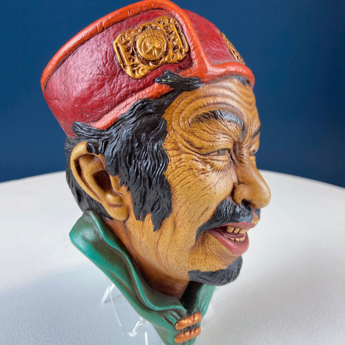 Vintage Mid-Century Chalkware Wall Head