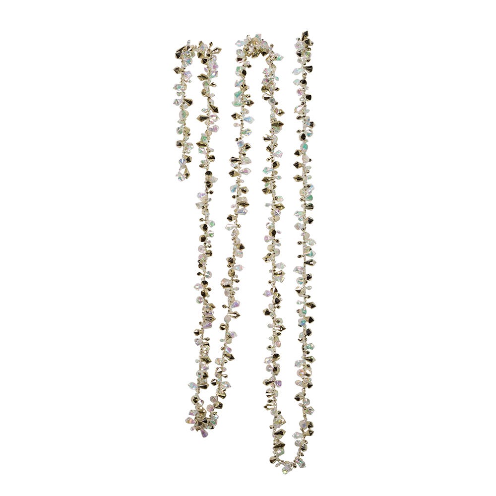 9 Foot Iridescent and Gold Beaded Garland