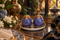 Thai Benjarong Hand-Painted Porcelain Salt & Pepper Set