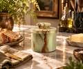 Green Onyx Butter Keeper with Lid - French Butter Crock