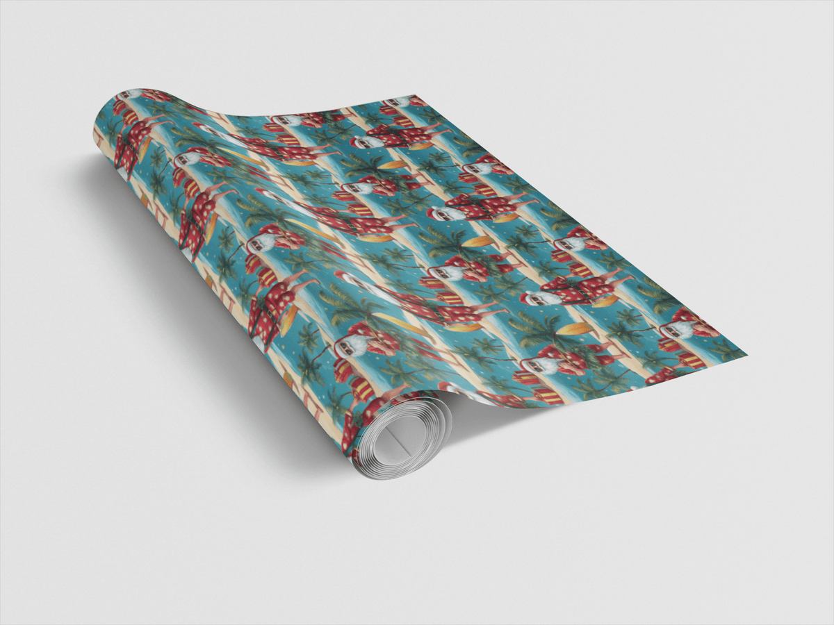 Santa’s Sunny Shores Wrapping Paper