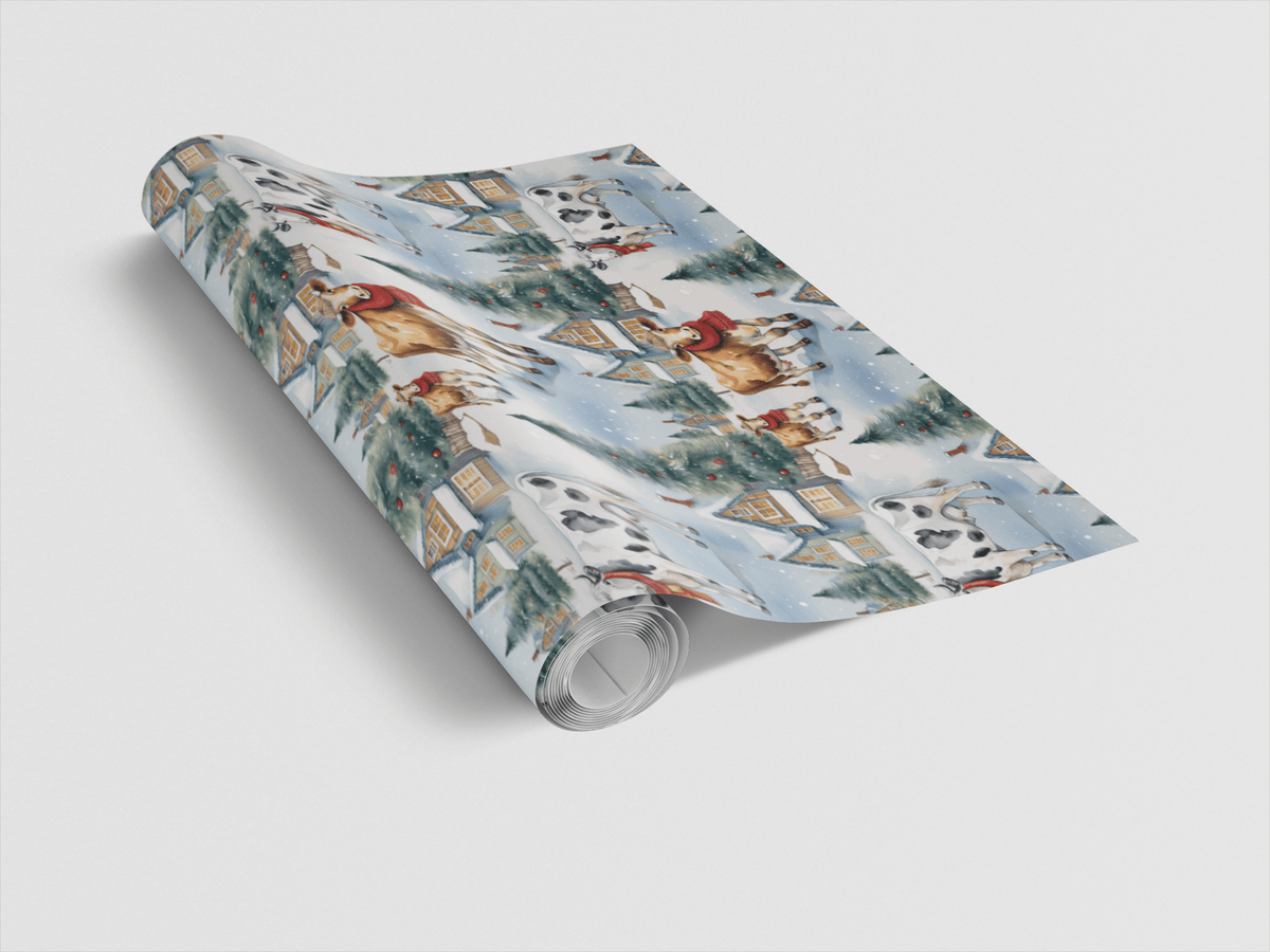 Tinsel Town Cows Wrapping Paper