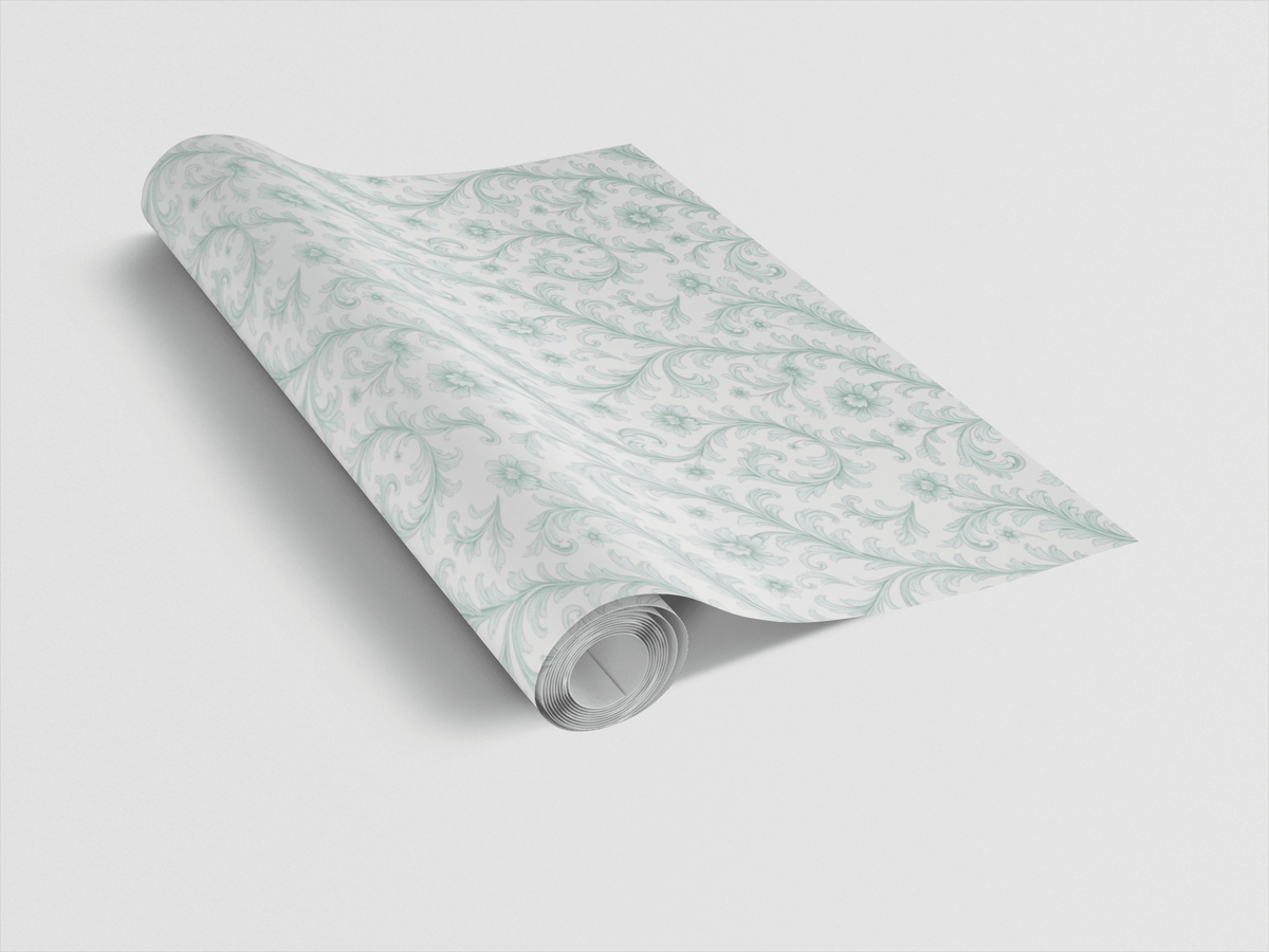 Mint Whisper Baroque Wrapping Paper