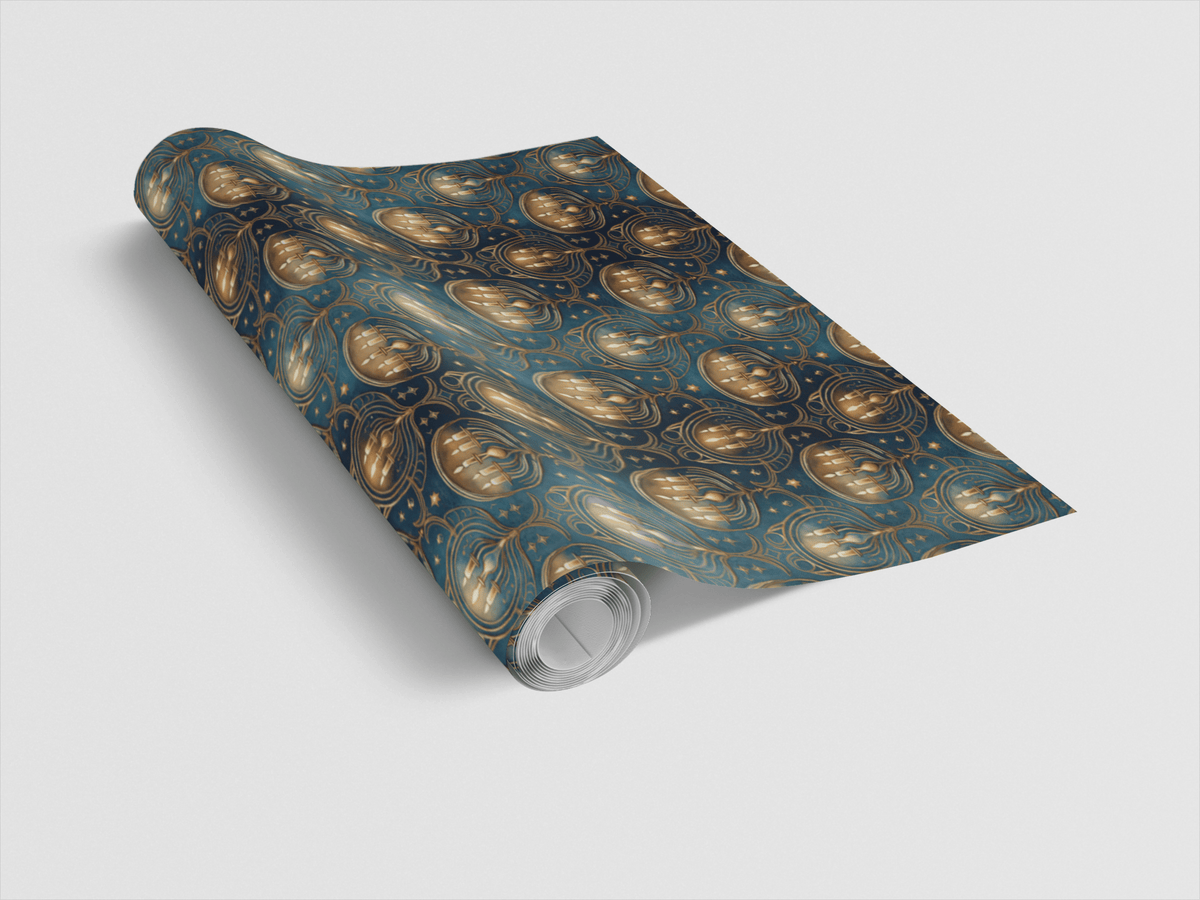 Stars Above the Menorah Wrapping Paper