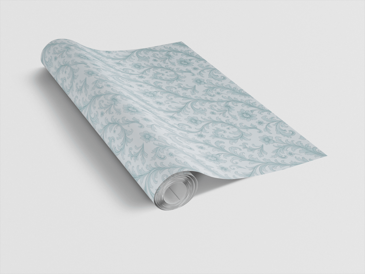 Azure Baroque Wrapping Paper