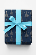 Night Christmas Trees Wrapping Paper
