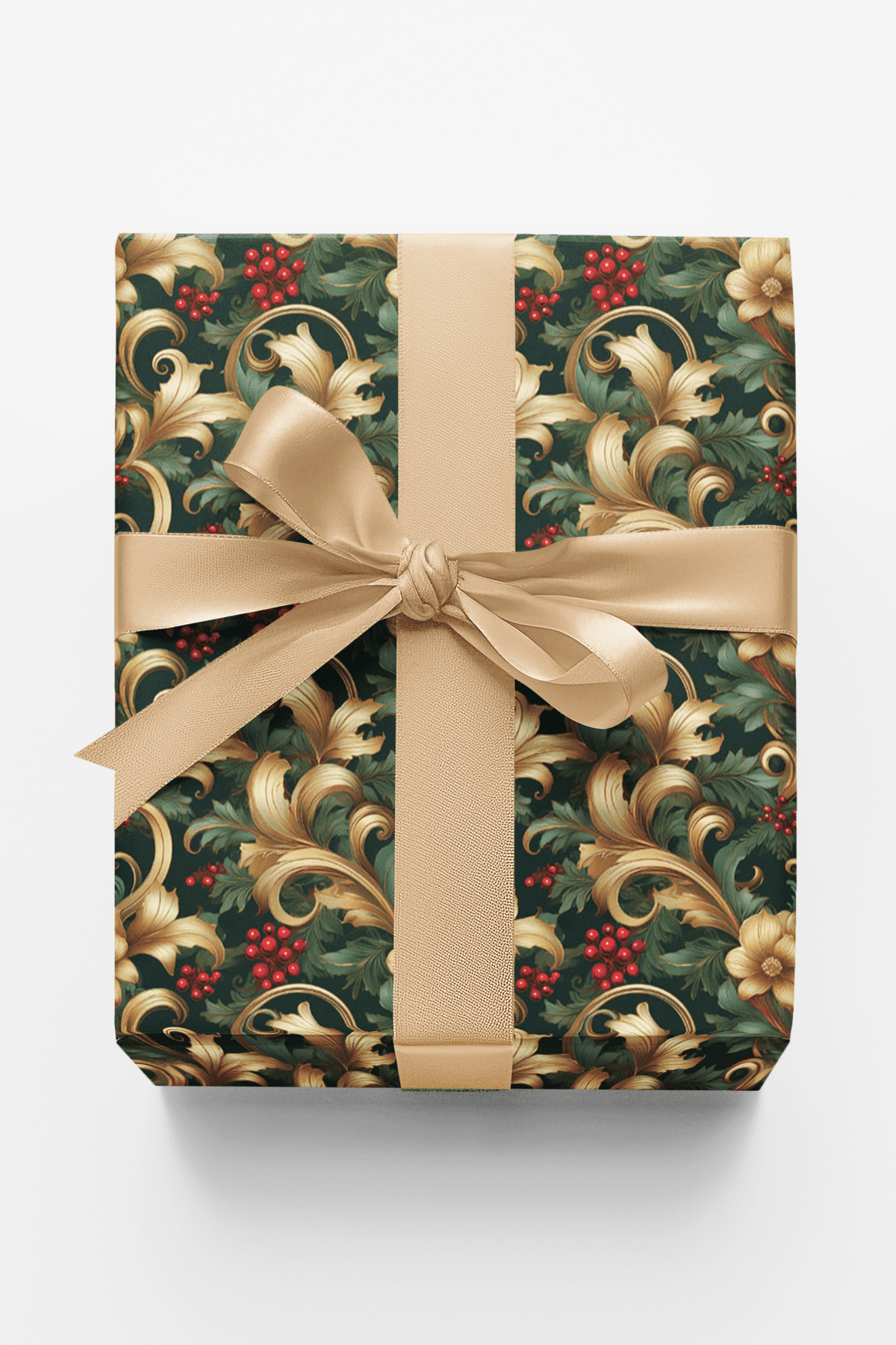 Baroque Evergreen Wrapping Paper