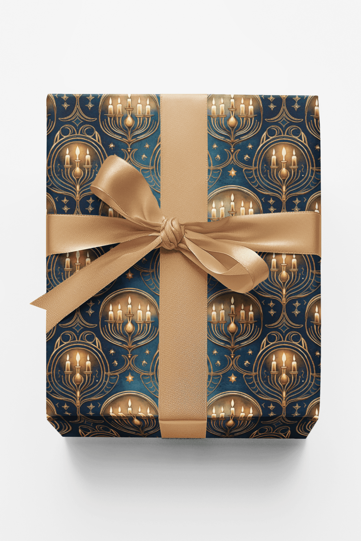 Stars Above the Menorah Wrapping Paper