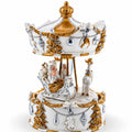 Santa's Reindeer Carousel: White Spinning Christmas Musical Box