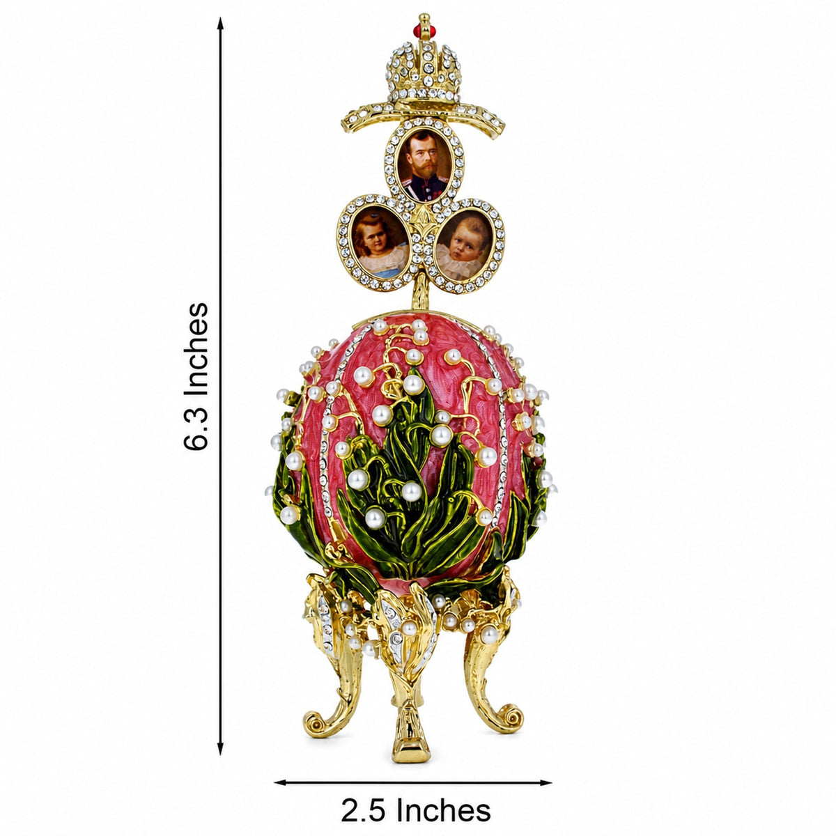 1898 Lilies of the Valley Musical Royal Imperial Egg 6.3 Inches