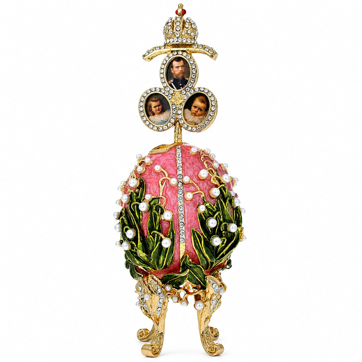 1898 Lilies of the Valley Musical Royal Imperial Egg 6.3 Inches