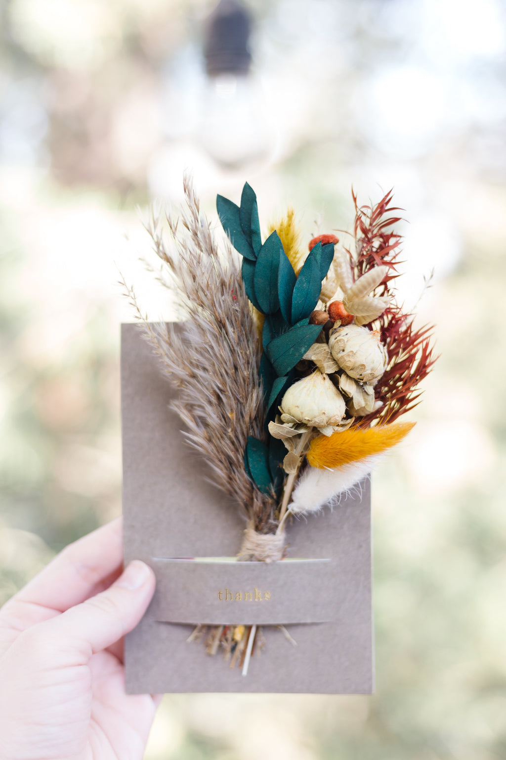I Love You Mini Bouquet Card | Dried Flower Greeting Card