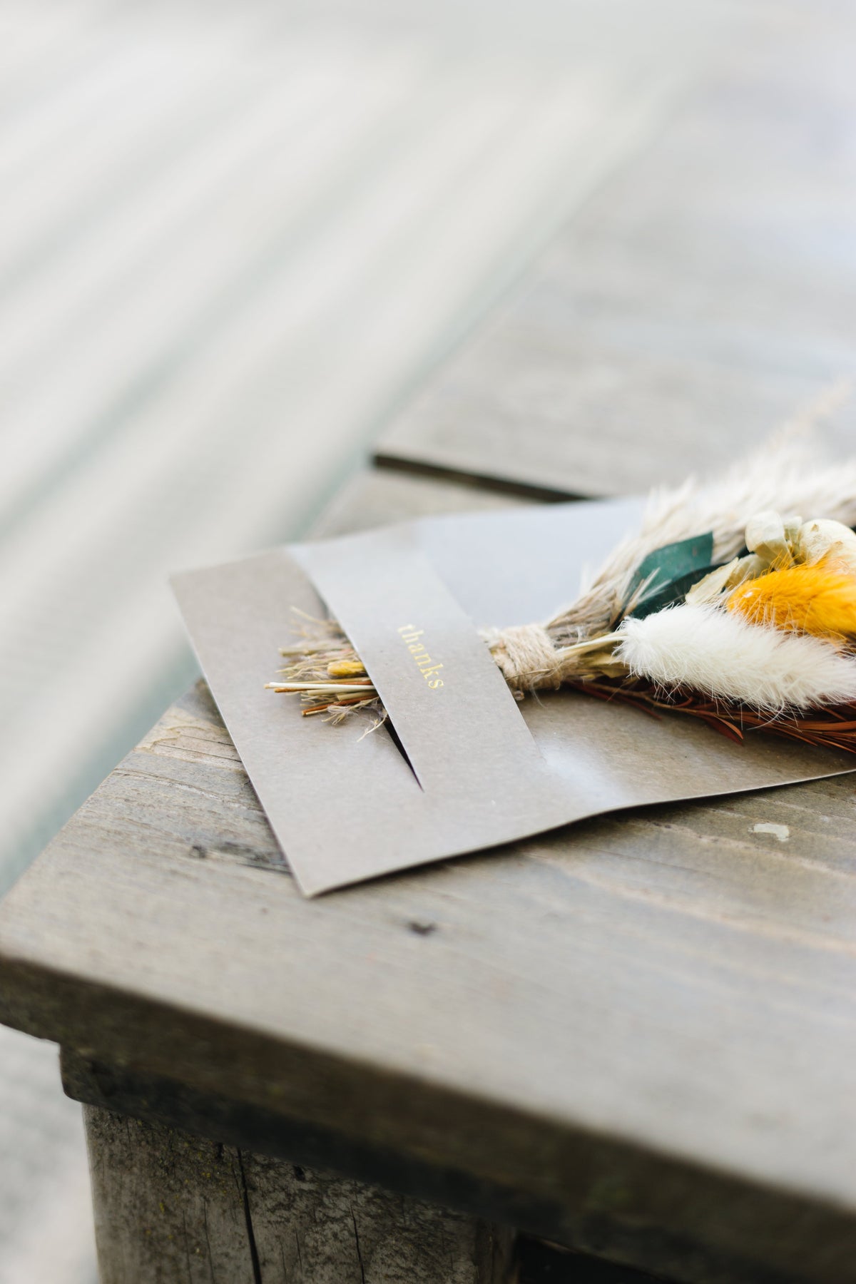 Thanks Mini Bouquet Card | Dried Floral Greeting