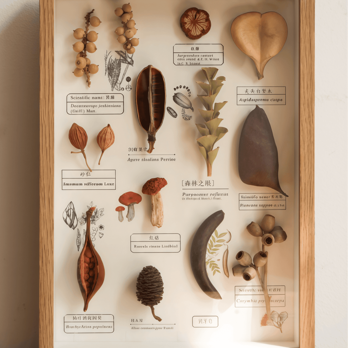 "The Rainforest Seed Vault" Tropical Specimen Shadow Box