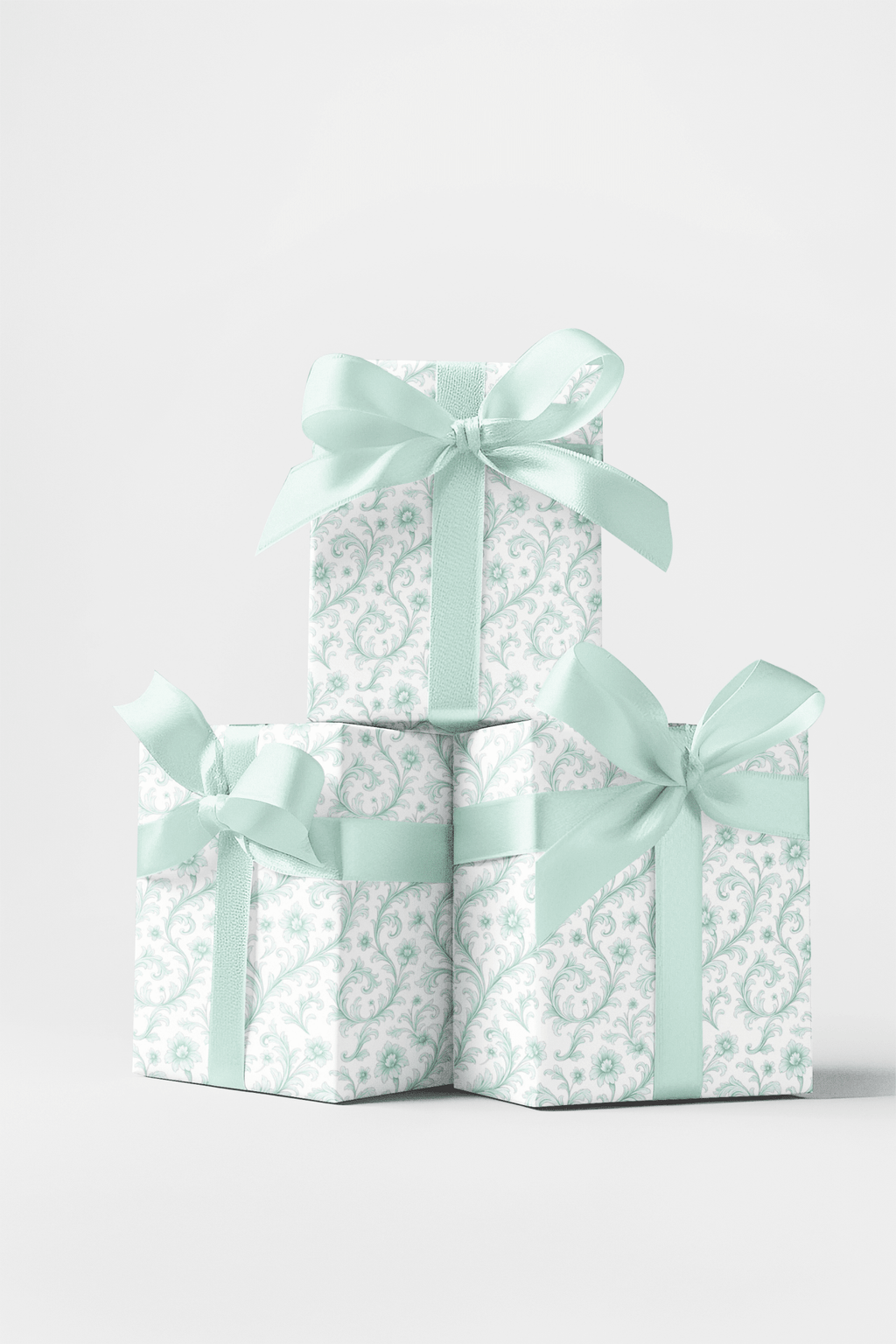 Mint Whisper Baroque Wrapping Paper