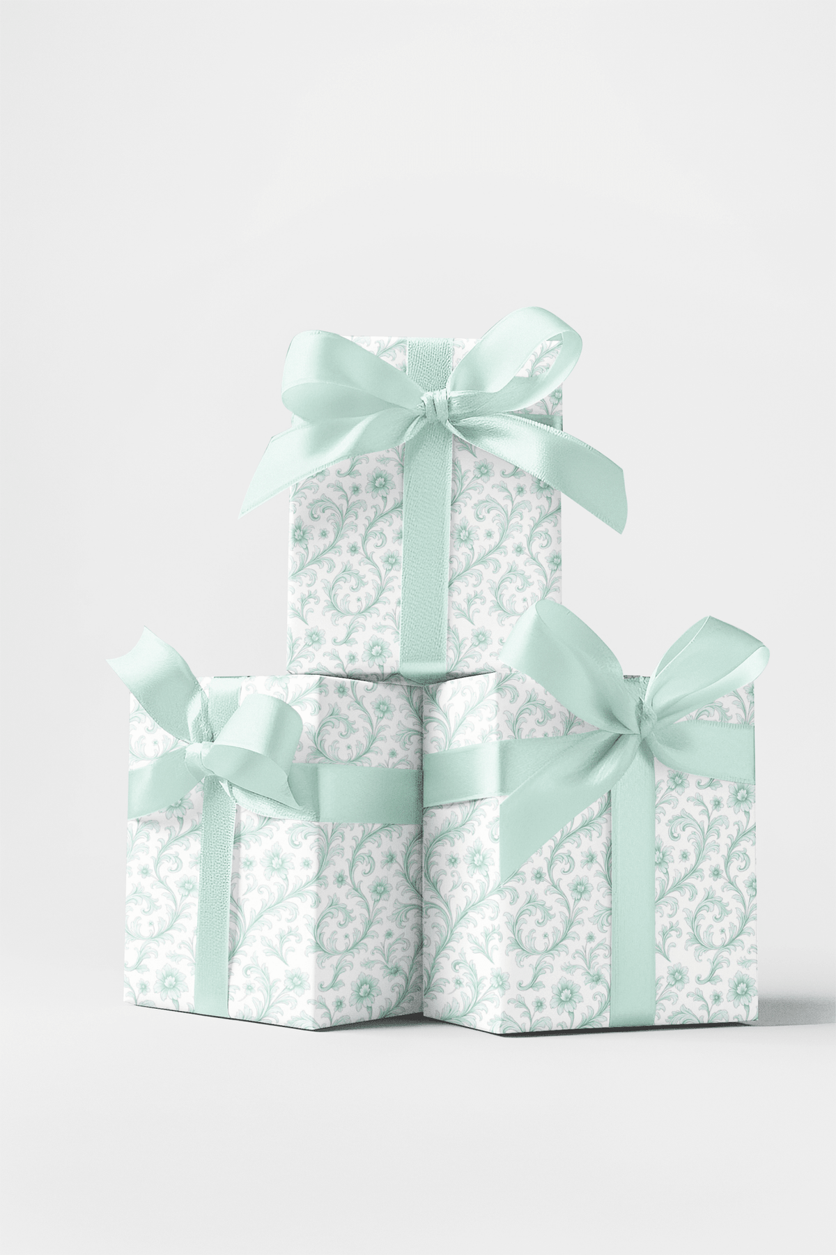 Mint Whisper Baroque Wrapping Paper