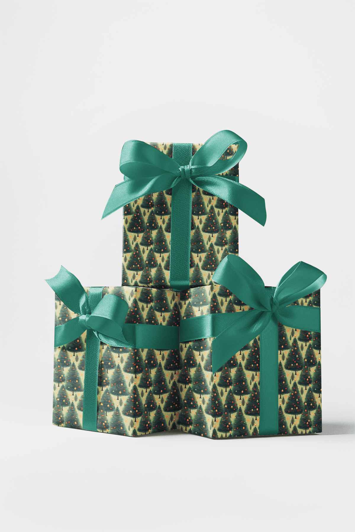 Layered Pines of Joy Wrapping Paper