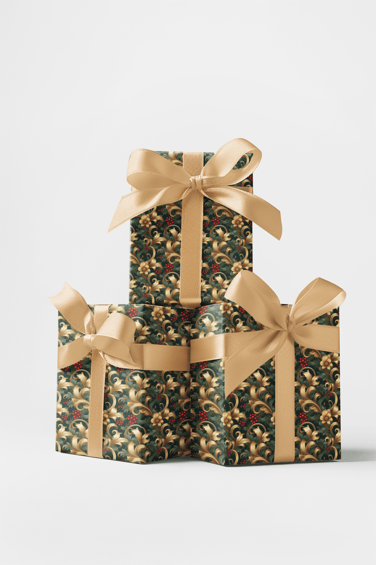 Baroque Evergreen Wrapping Paper