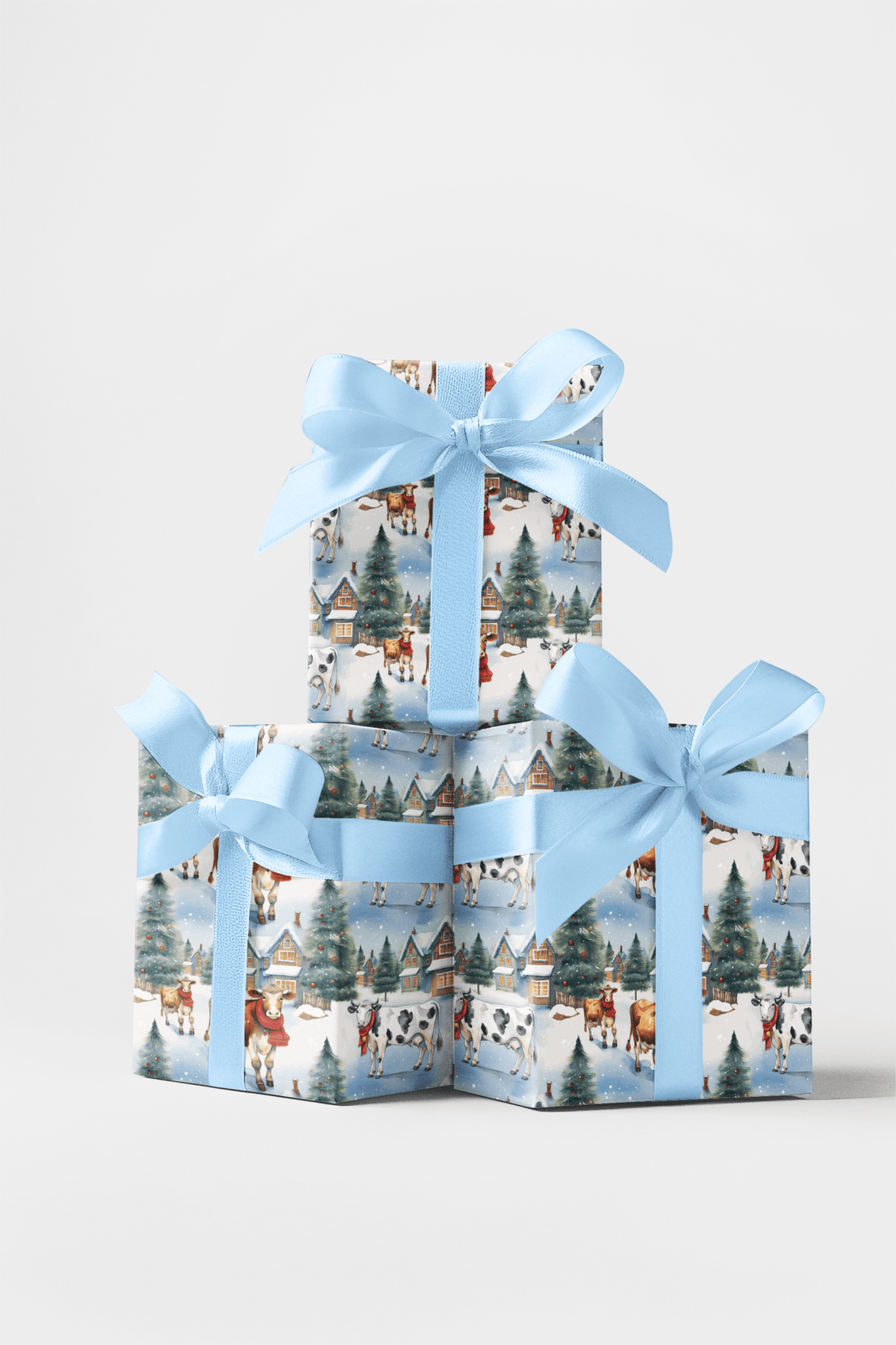 Tinsel Town Cows Wrapping Paper