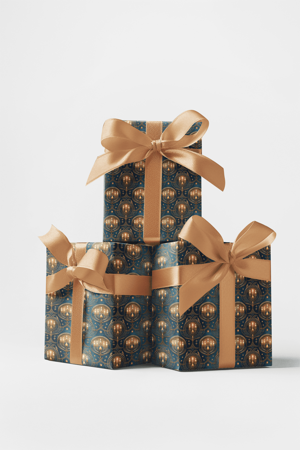 Stars Above the Menorah Wrapping Paper