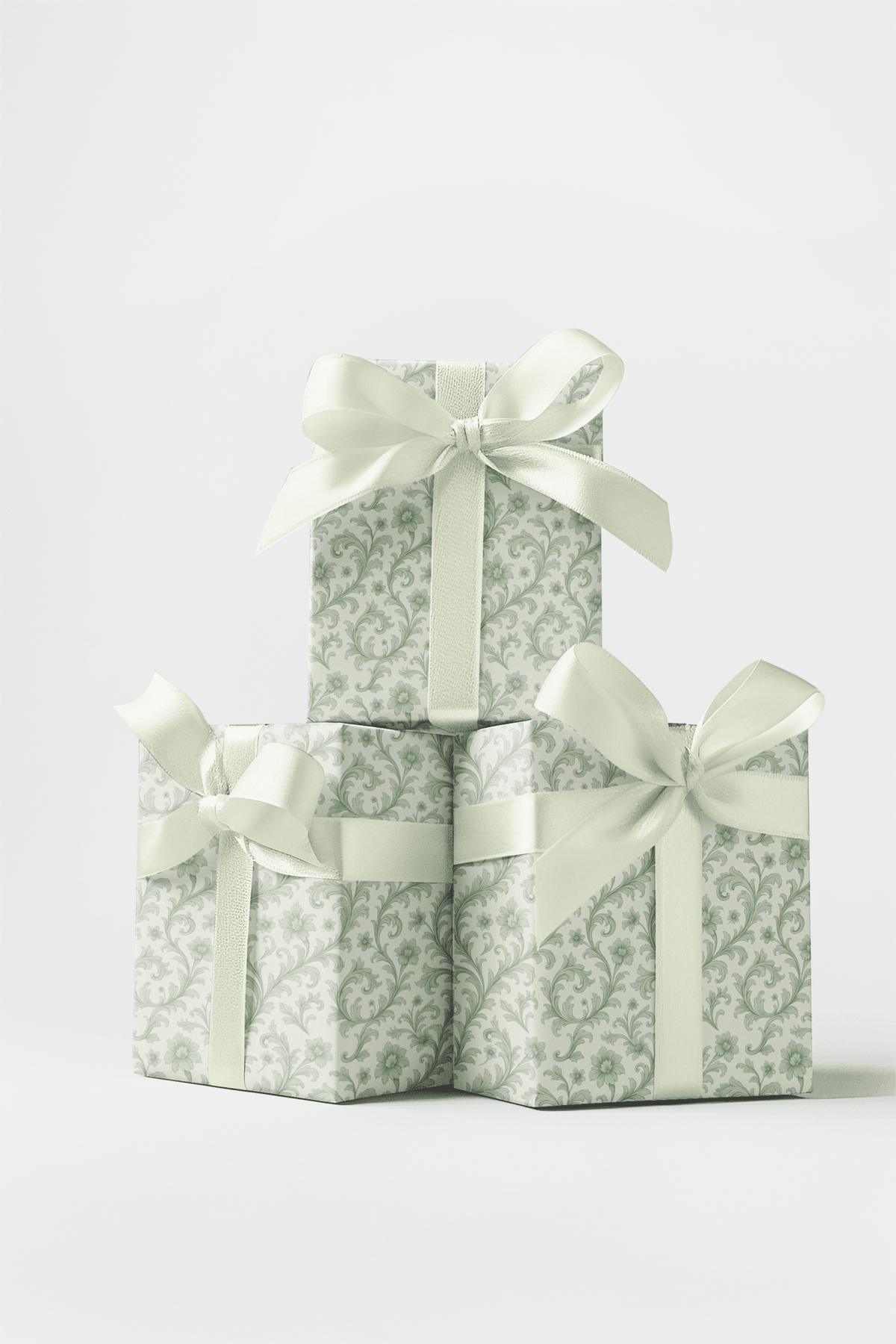 Celadon Baroque Wrapping Paper